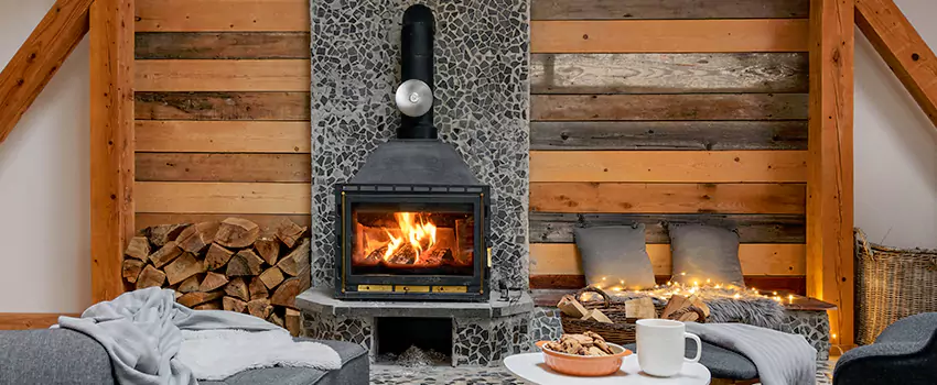 Thelin Hearth Products Direct Vent Gas Stove Fireplace Inspection in Holly Springs, North Carolina